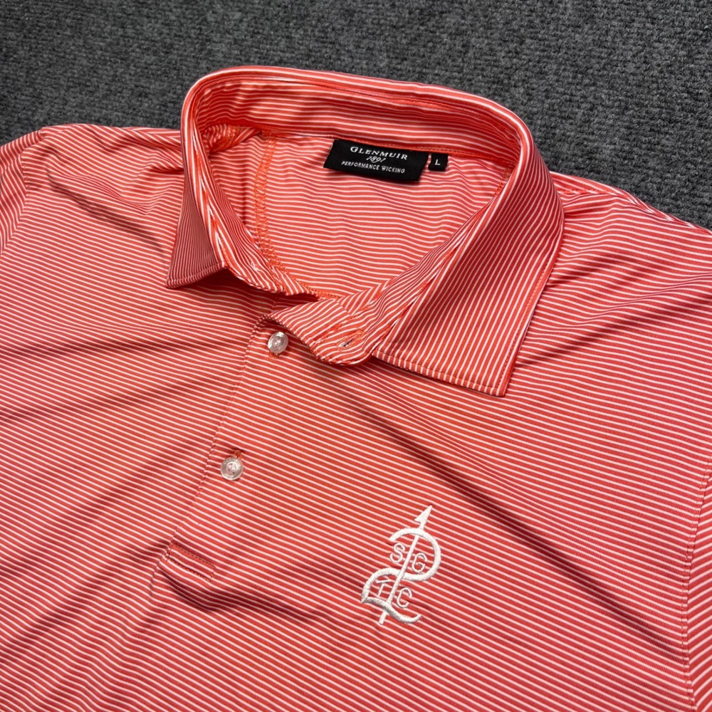 Glenmuir Performance Wicking Golf Polo Striped Short Sleeve Shirt